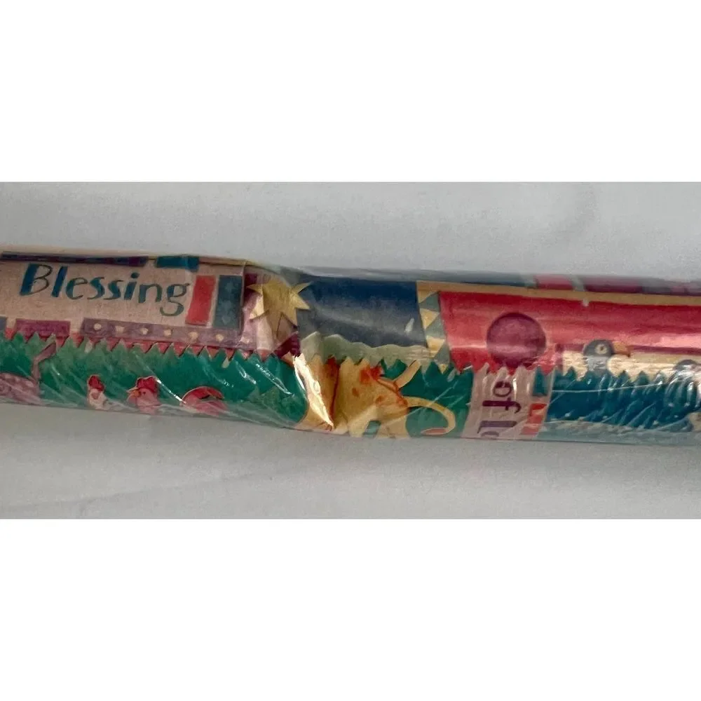 Hallmark Vintage Gift Wrap “A Baby is a Blessing” Noah’s‎ Ark New Sealed